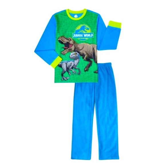 Boys Girls JURASSIC WORLD 2 pc Fleece Pajamas Size XS 4/5 Sm 6/7 M 8 L 10/12 NWT - Picture 1 of 2